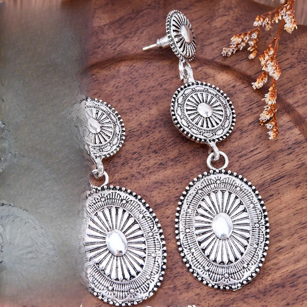 Vintage Geometric Drop Earrings