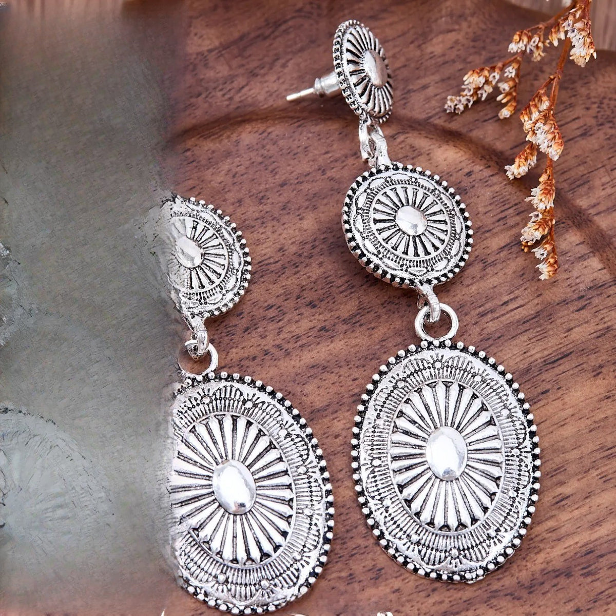 Vintage Geometric Drop Earrings