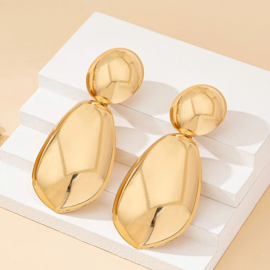 18k Geometric Drop Earrings