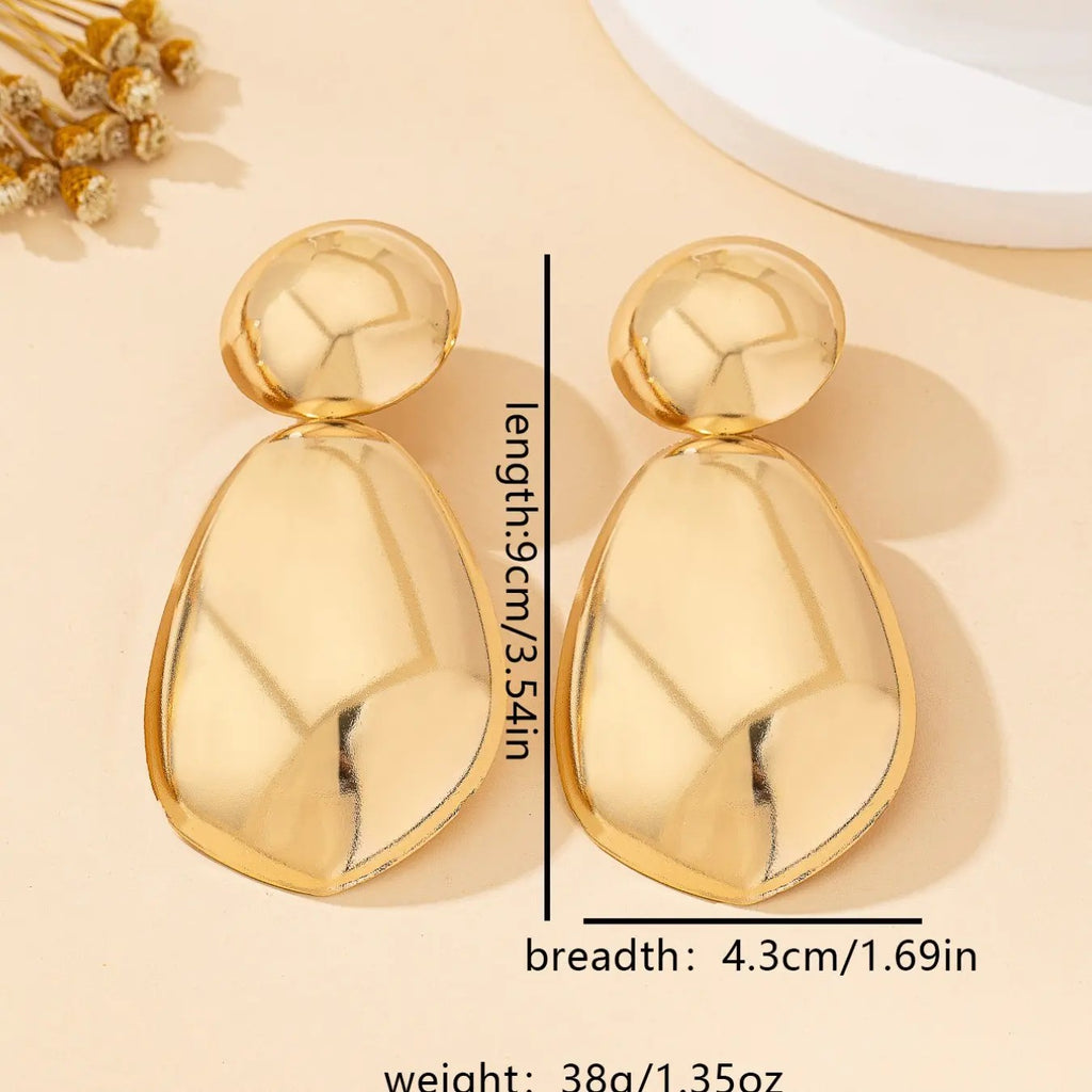 18k Geometric Drop Earrings