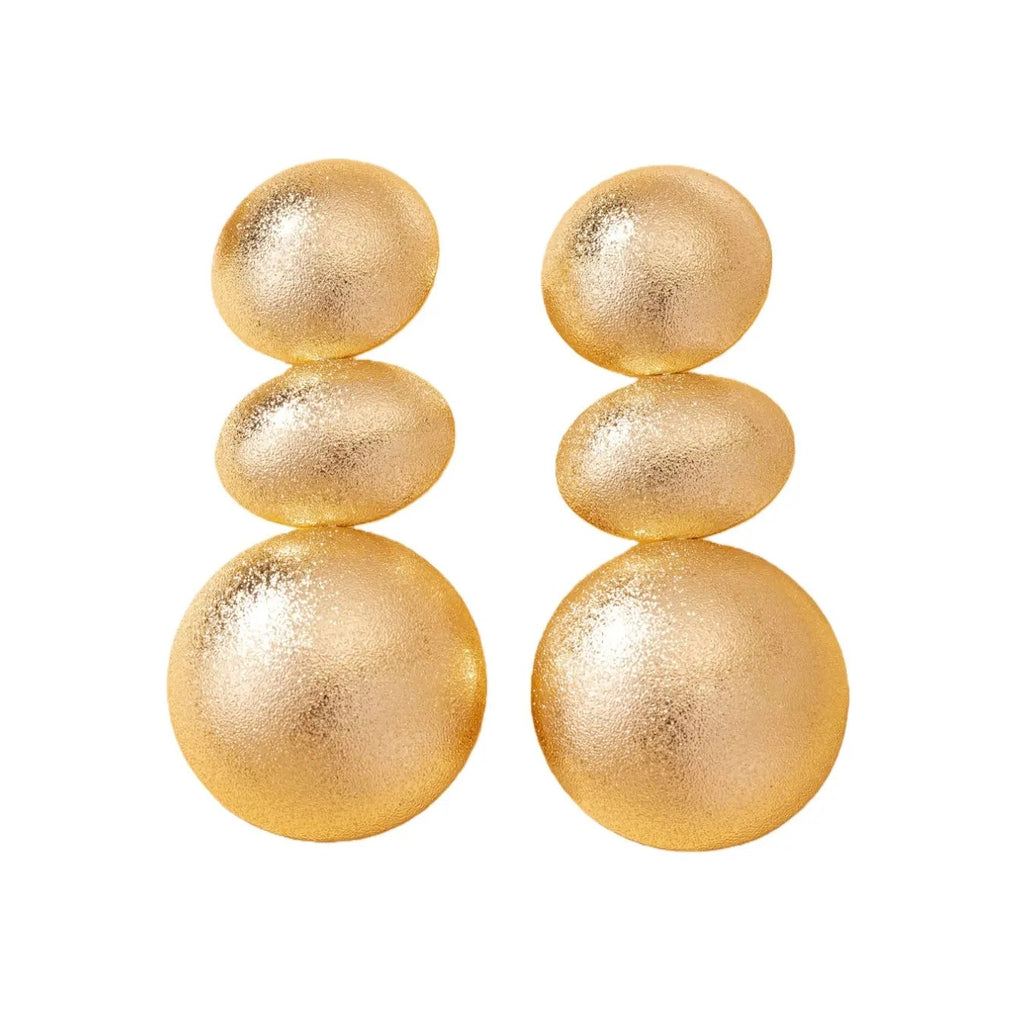 18k Boho Triple Sphere Earrings
