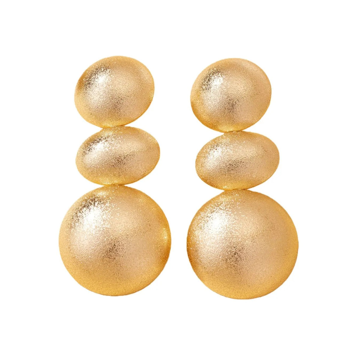 18k Boho Triple Sphere Earrings