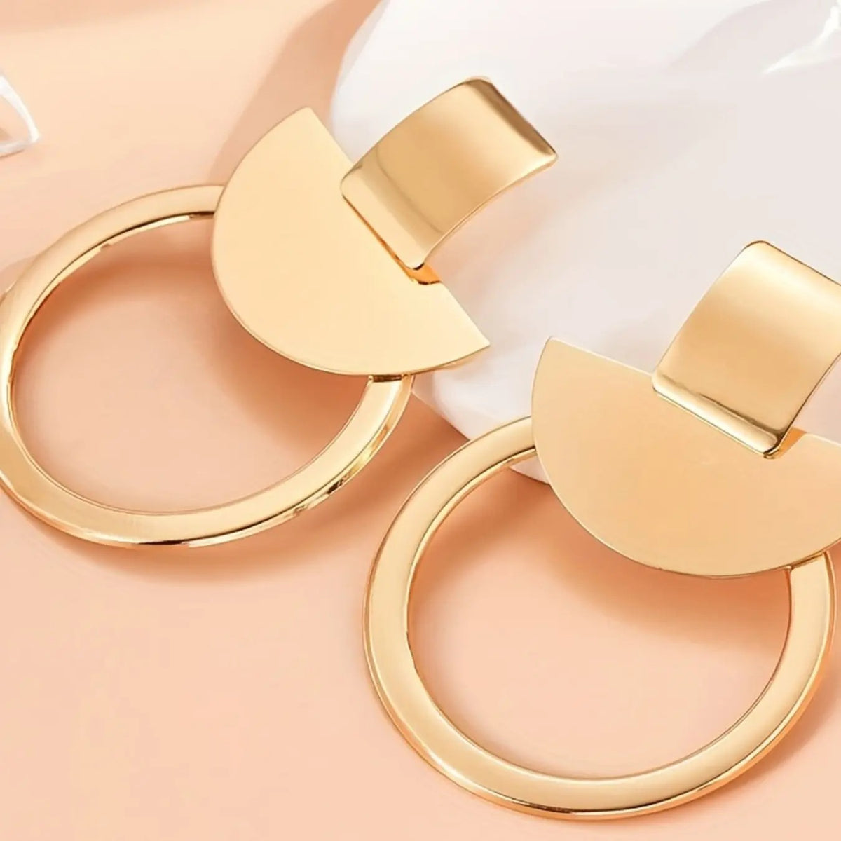 18k Geometric Arch Drop Earrings