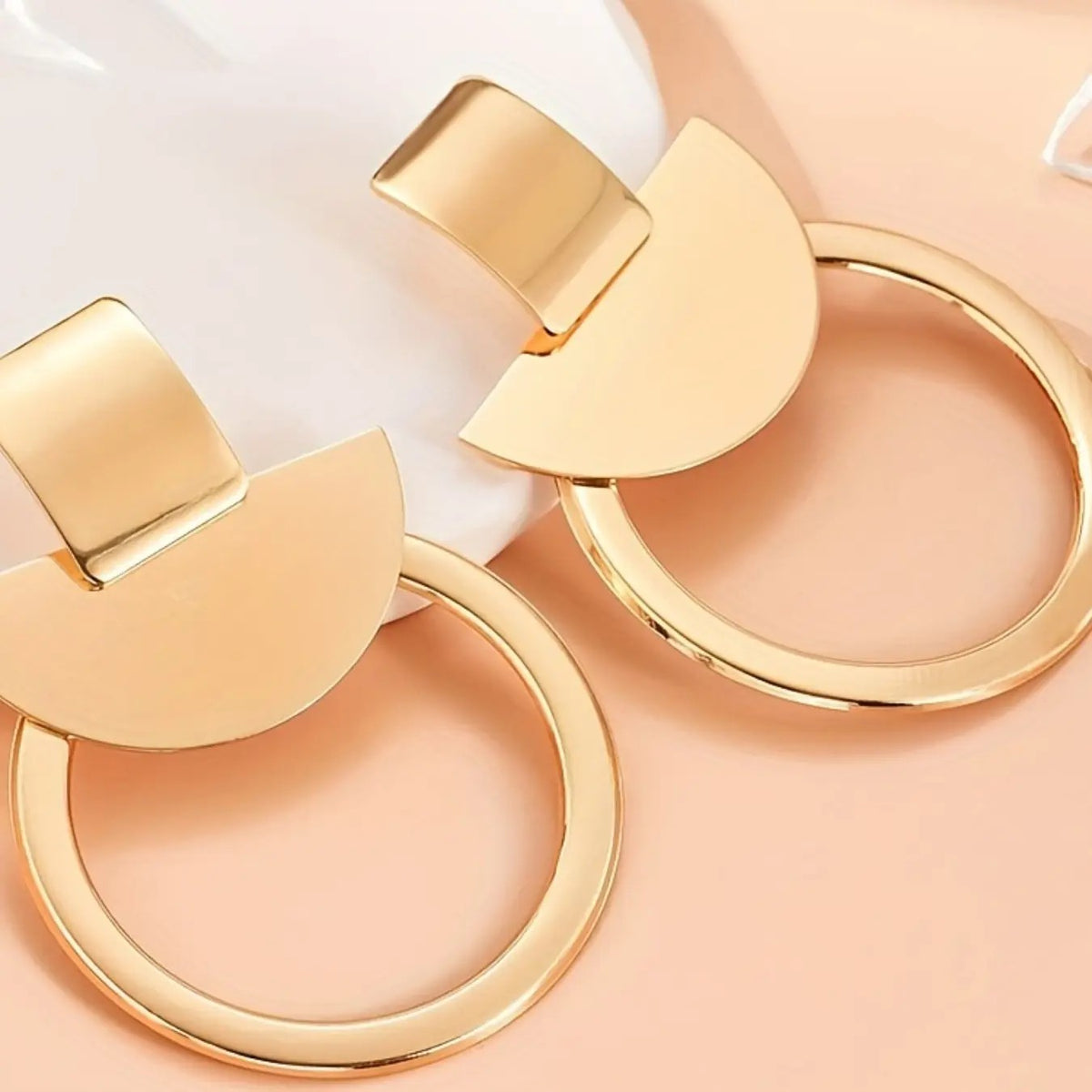 18k Geometric Arch Drop Earrings