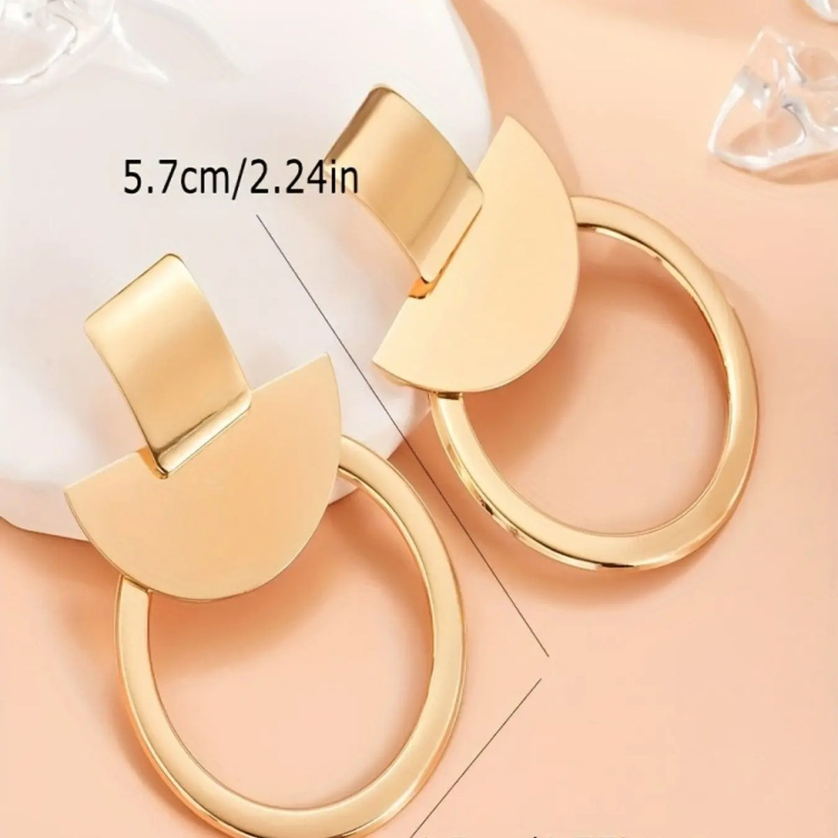 18k Geometric Arch Drop Earrings