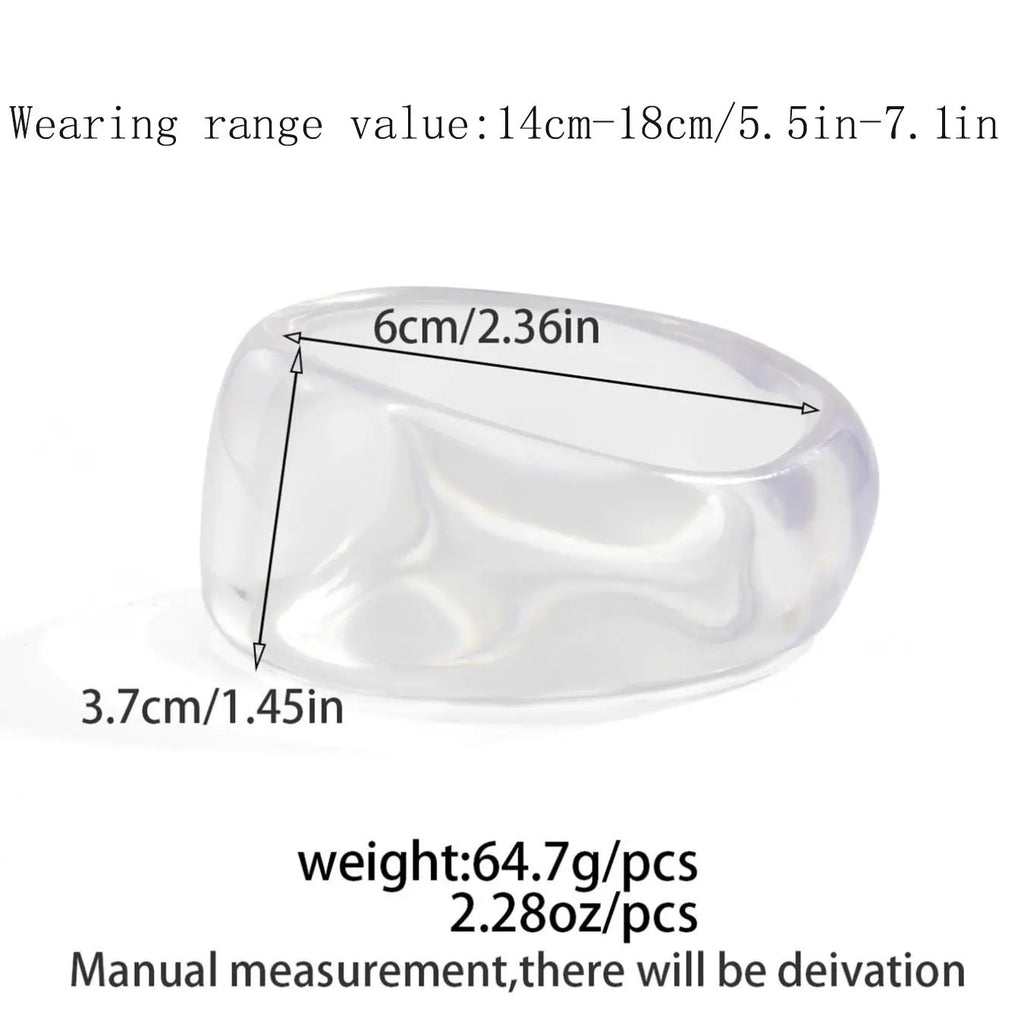3PC Minimal Resin Cuff Bracelet Set