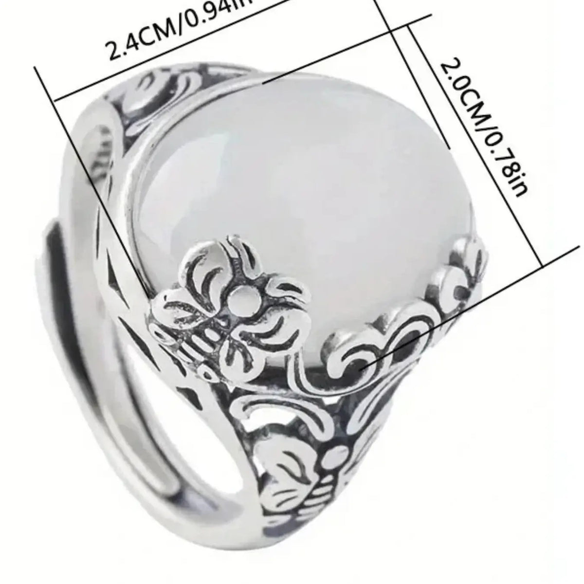 Vintage White Stone Flower Ring