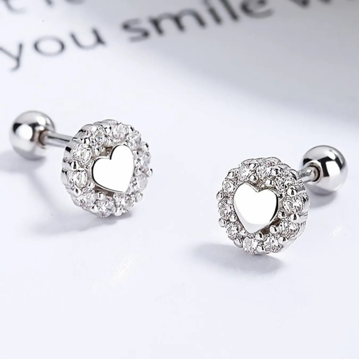 18k Elegant Heart Stud Earrings