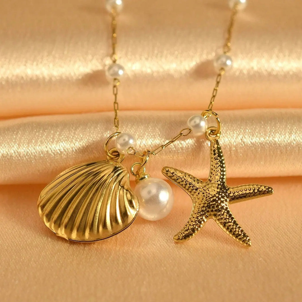 Pearl Shell Starfish Necklace