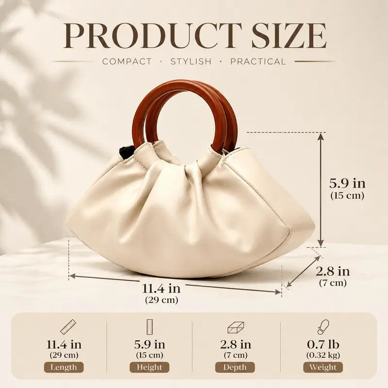 Elegant Ruched Top Handle Bag