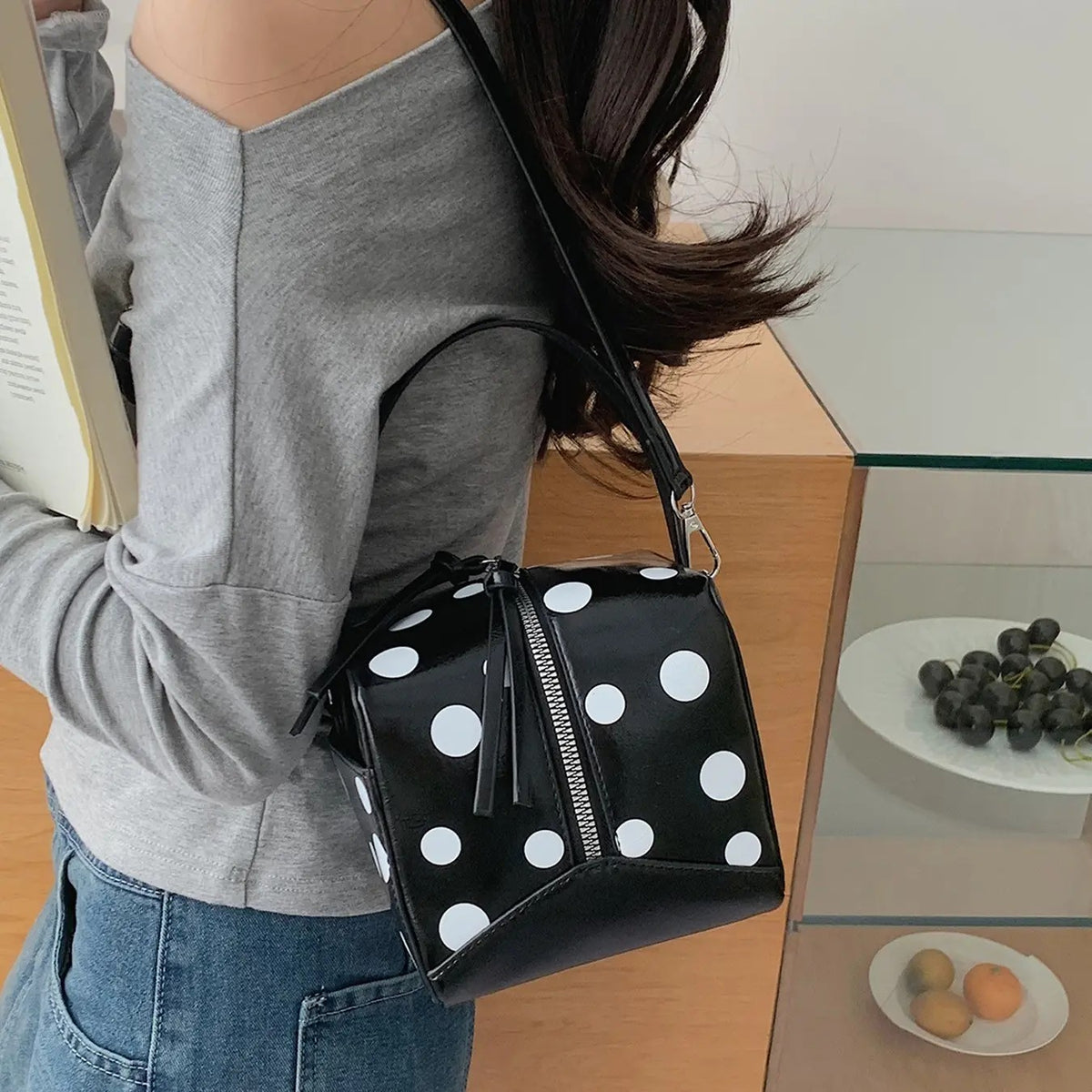 Polka Dot Mini Box Bag