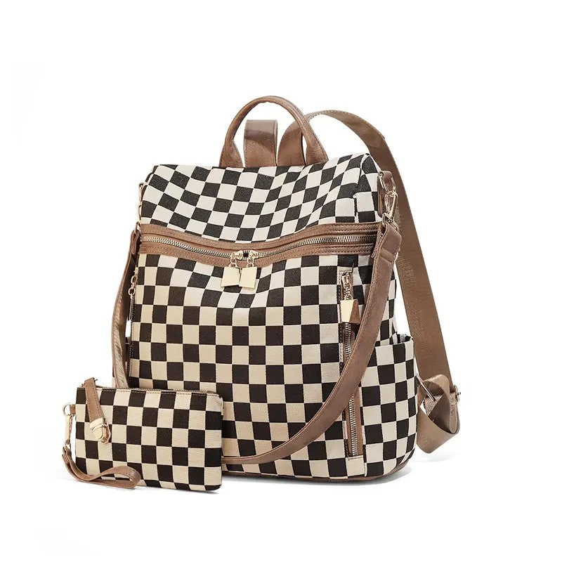 Leopard Print Backpack Set