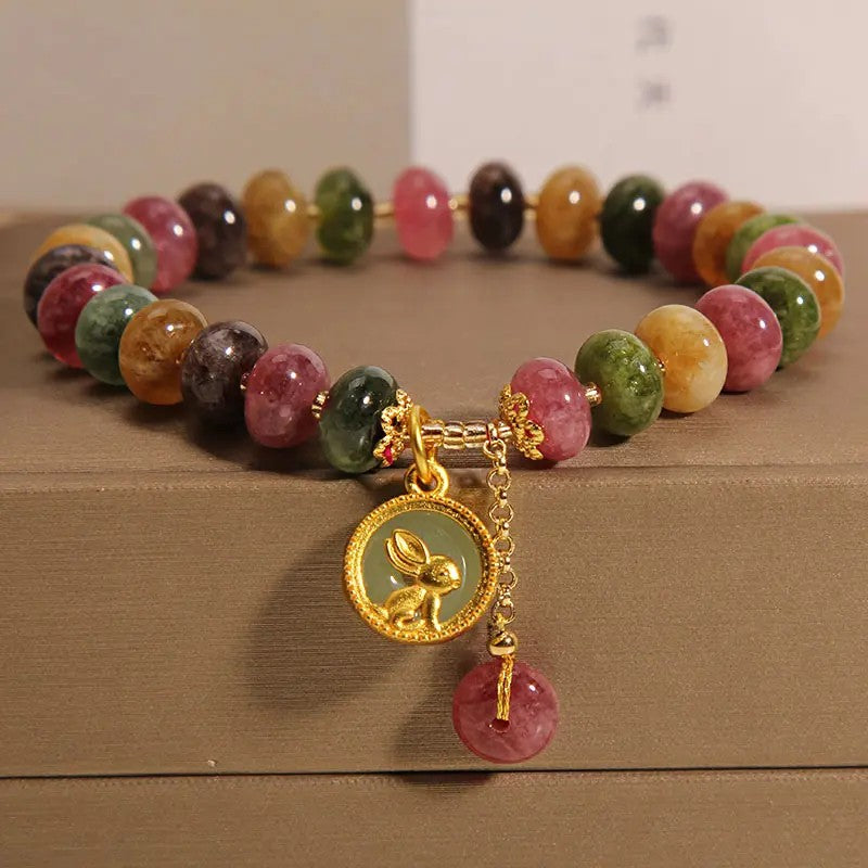Multicolor Stone Rabbit Bracelet