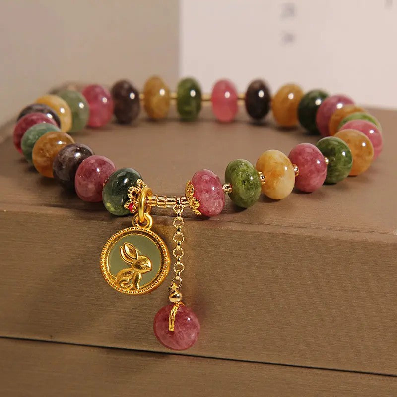 Multicolor Stone Rabbit Bracelet