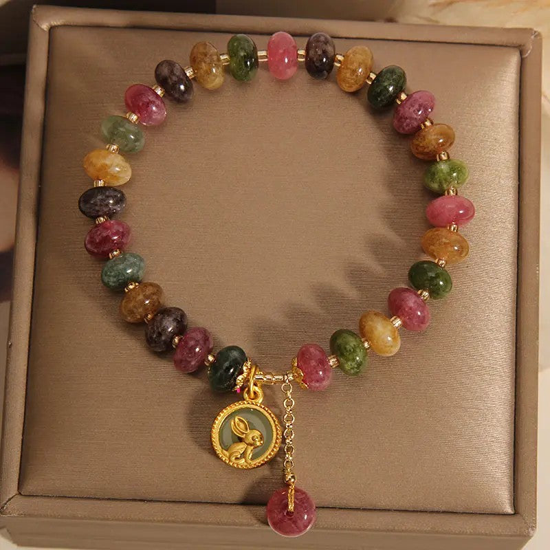 Multicolor Stone Rabbit Bracelet