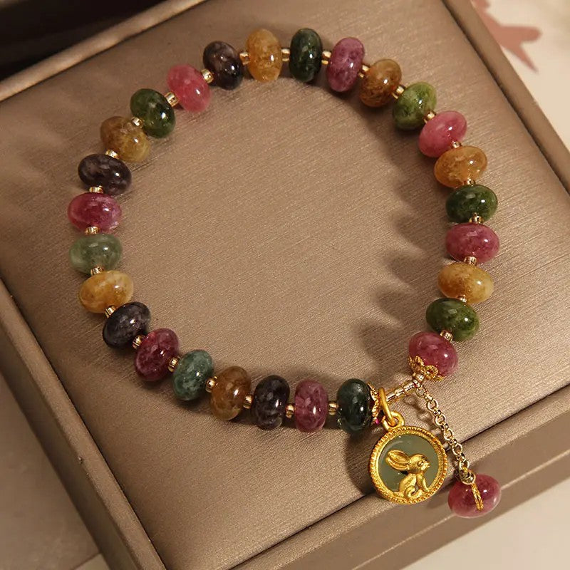 Multicolor Stone Rabbit Bracelet