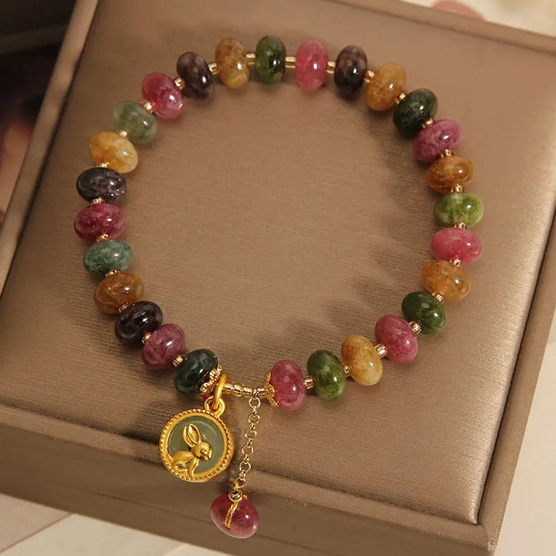 Multicolor Stone Rabbit Bracelet