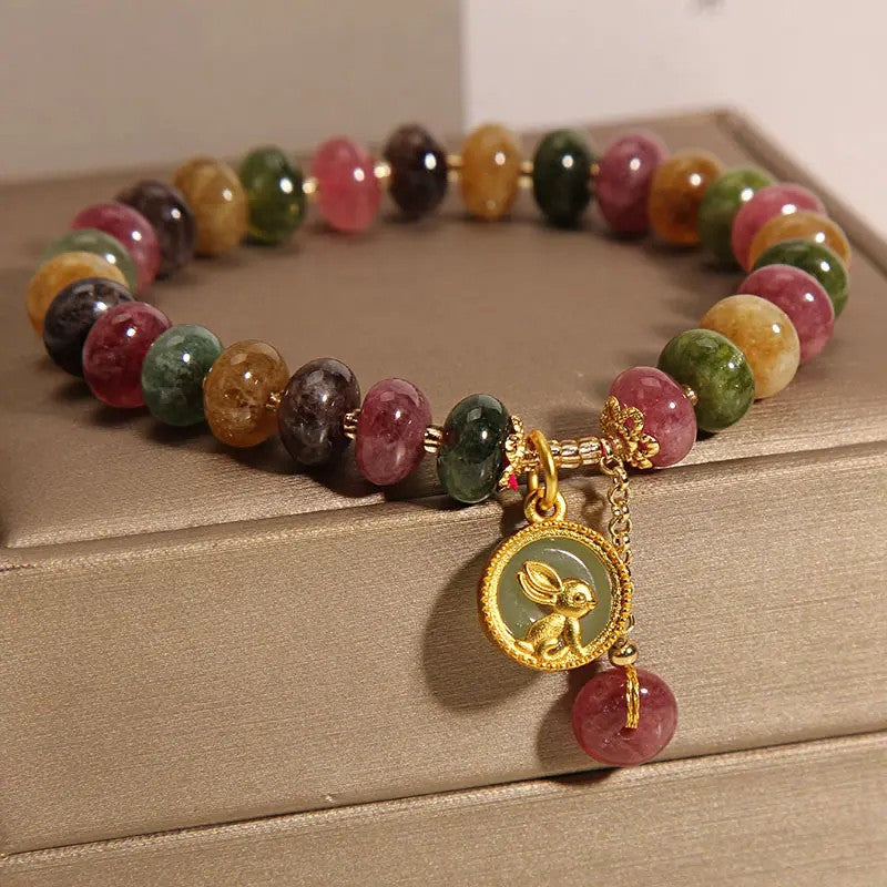 Multicolor Stone Rabbit Bracelet
