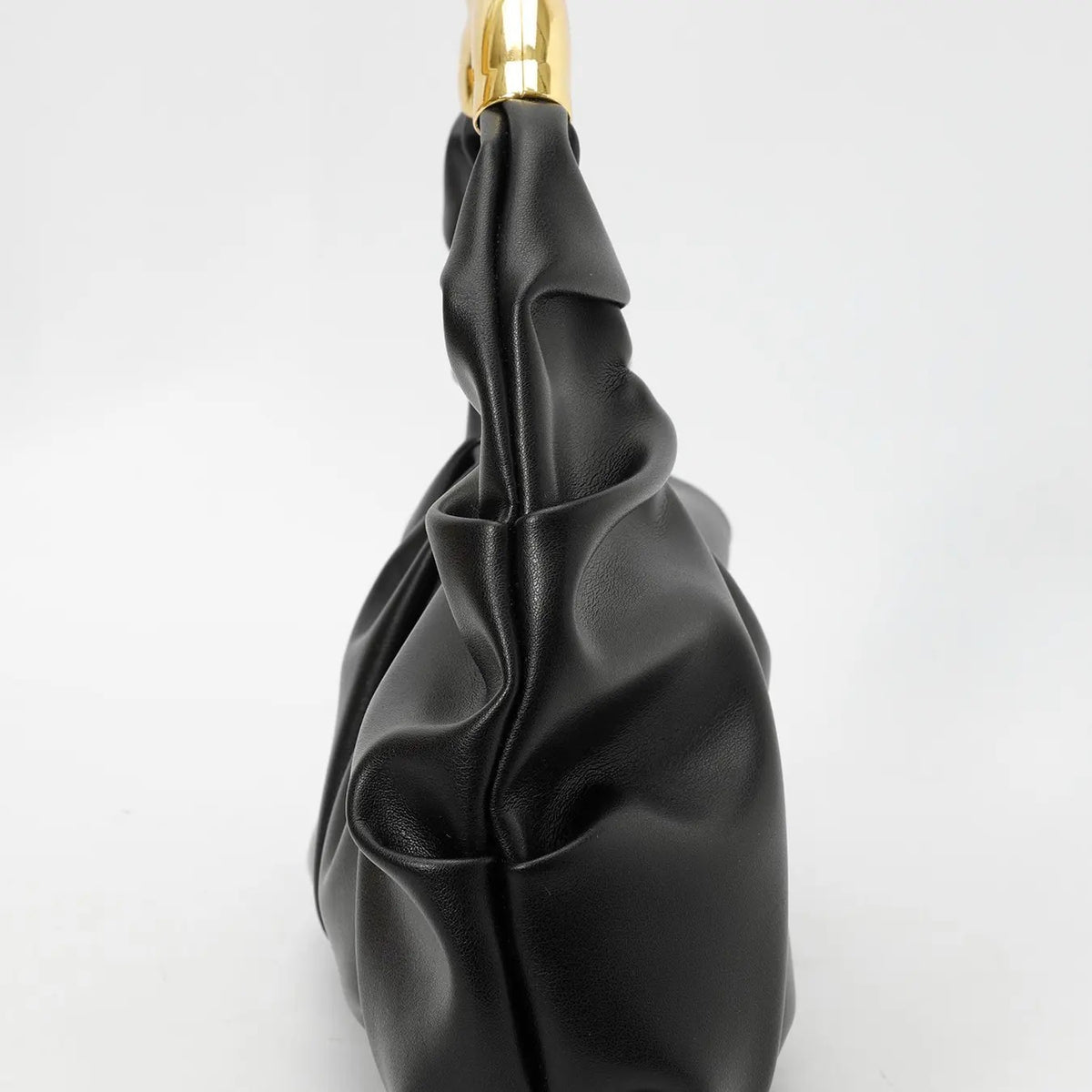 Elegant Pleated Bamboo Handle Bag