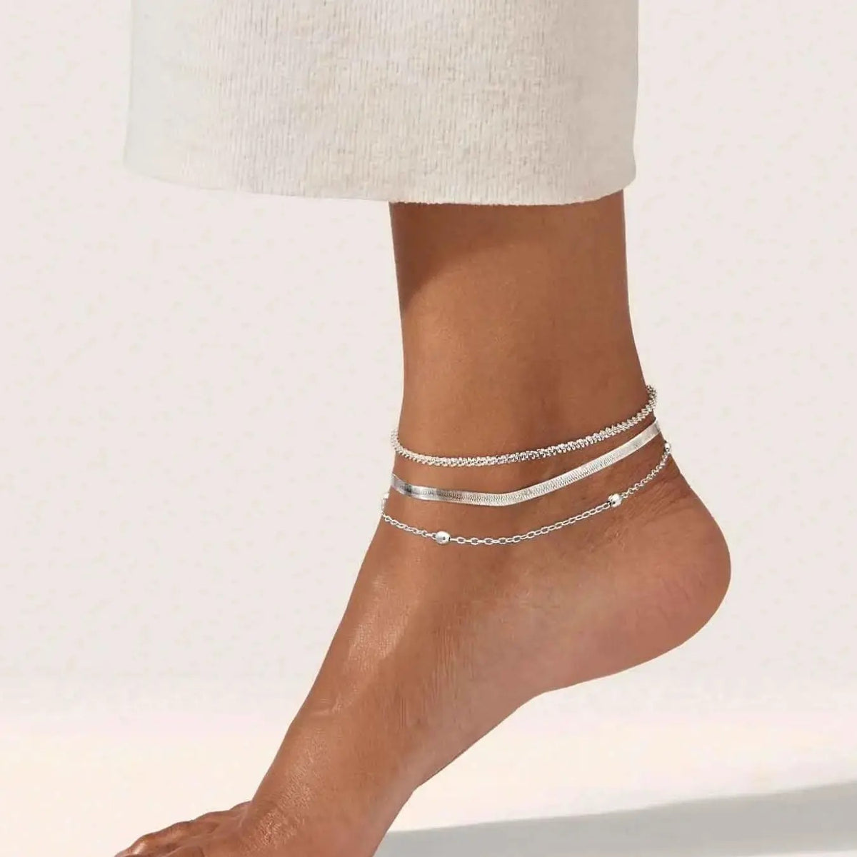 3PC Dainty Layered Anklet Set