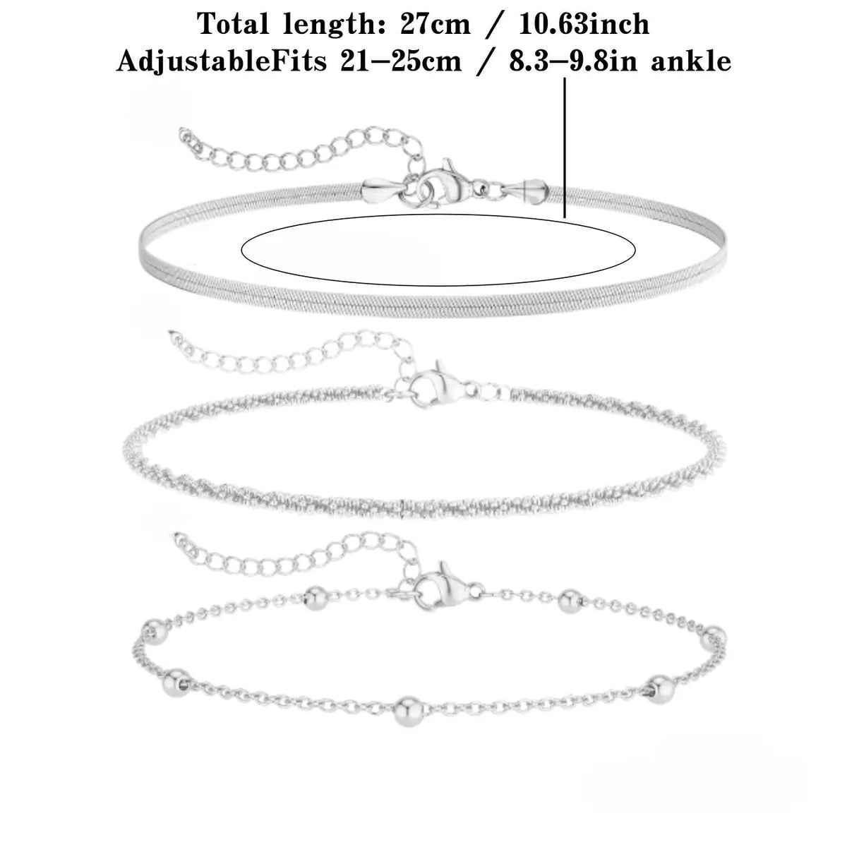 3PC Dainty Layered Anklet Set