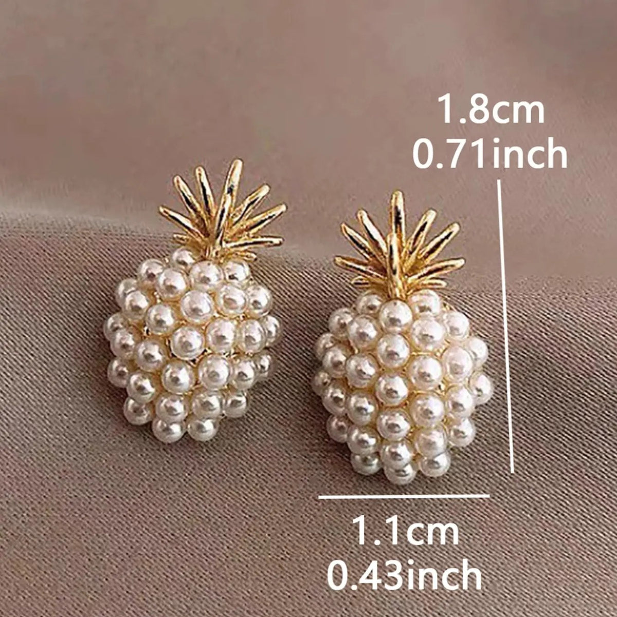 Elegant Pearl Pineapple Stud Earrings