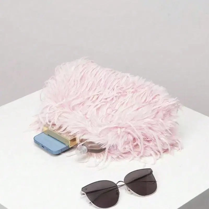 Pink Furry Evening Clutch