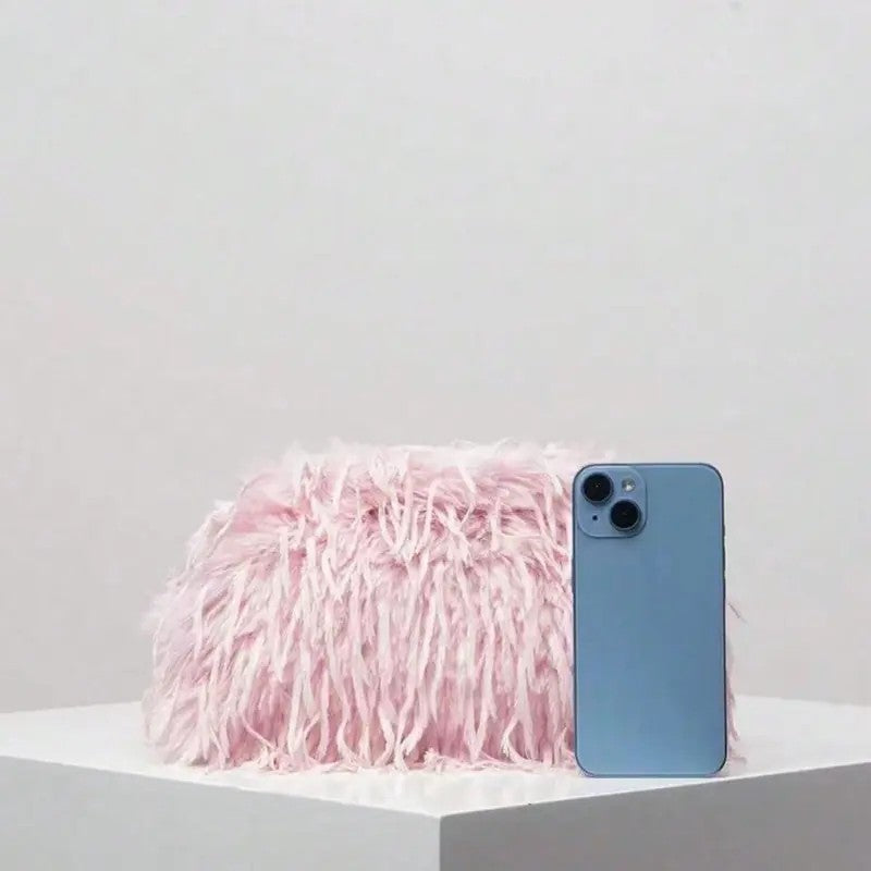 Pink Furry Evening Clutch