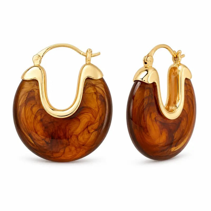 18k Tortoise Hoop Earrings