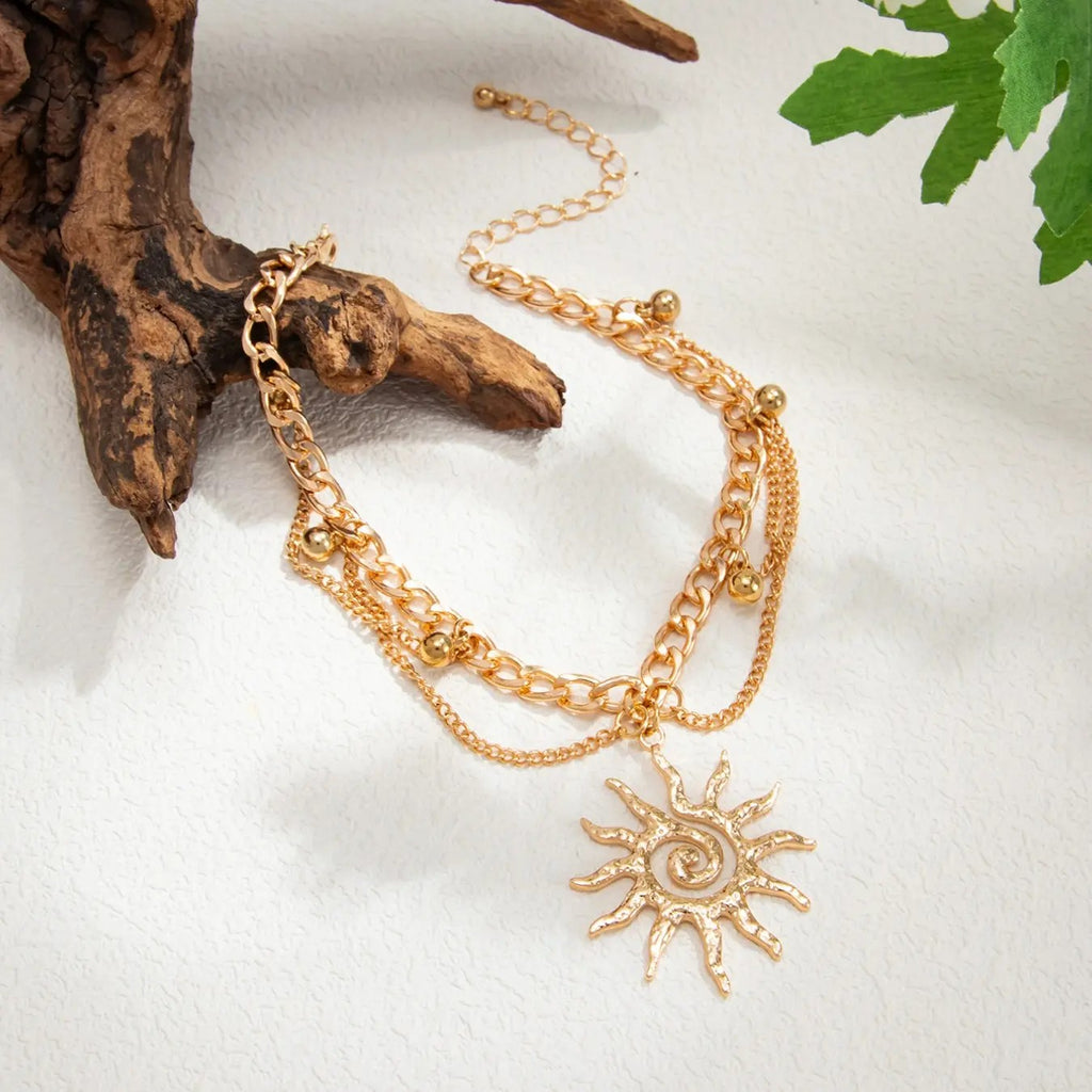 18k Boho Sun Anklet