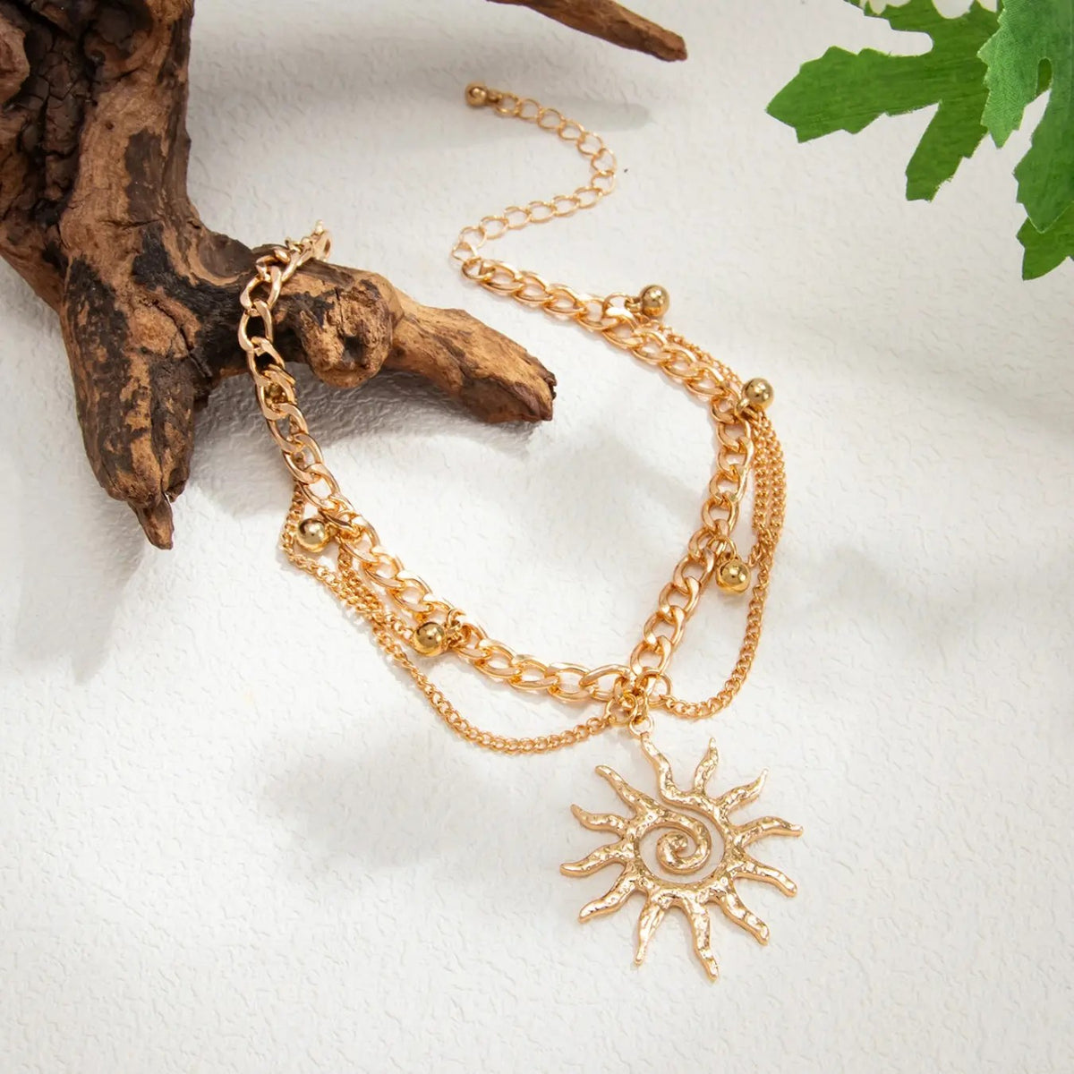 18k Boho Sun Anklet