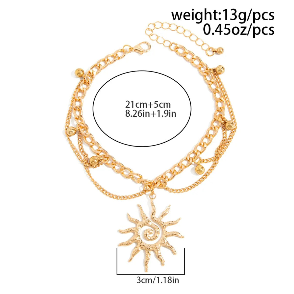 18k Boho Sun Anklet