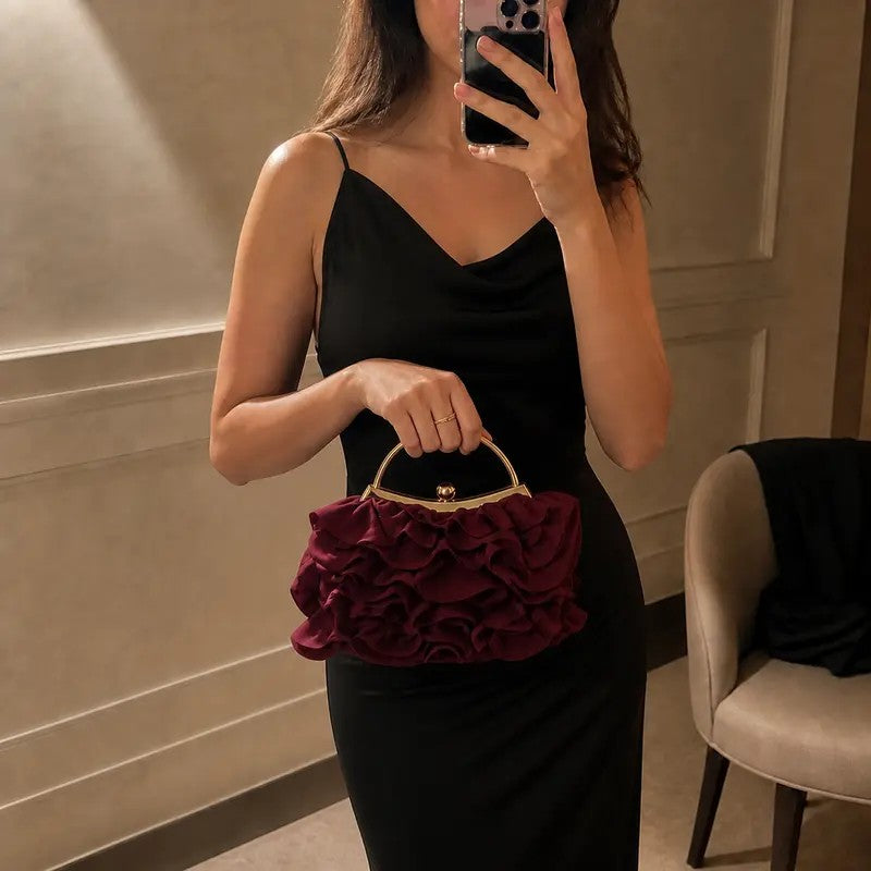 Elegant Velvet Rose Clutch
