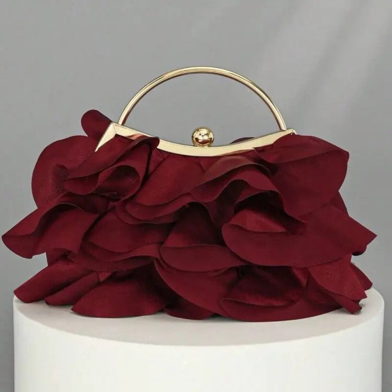 Elegant Velvet Rose Clutch