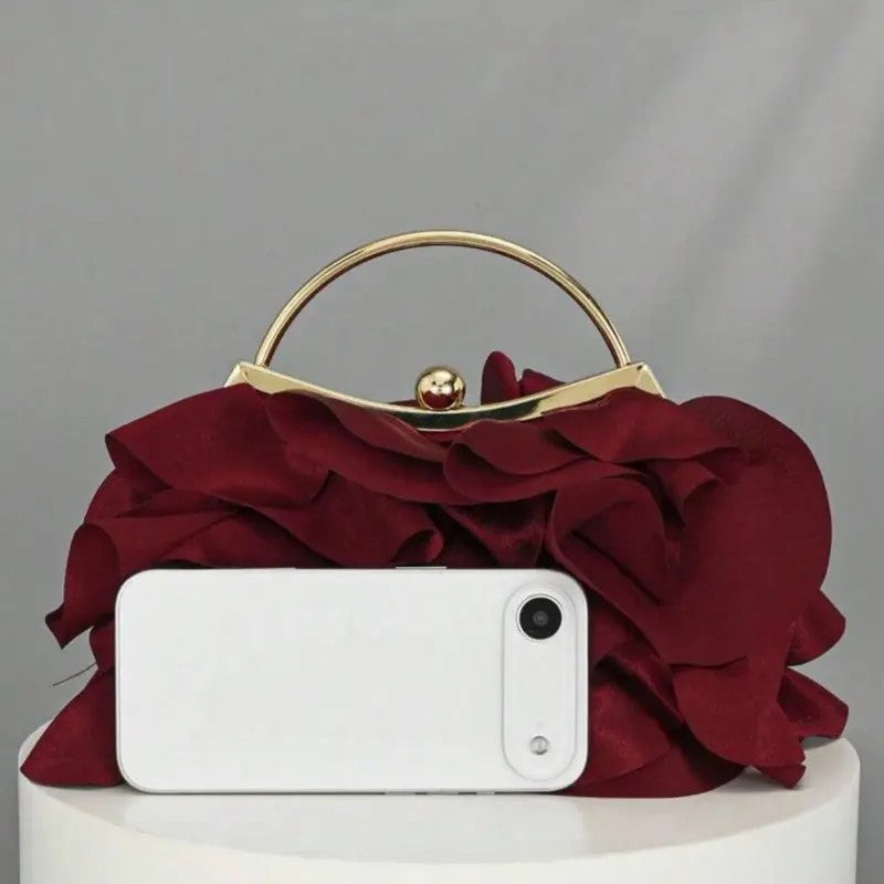Elegant Velvet Rose Clutch