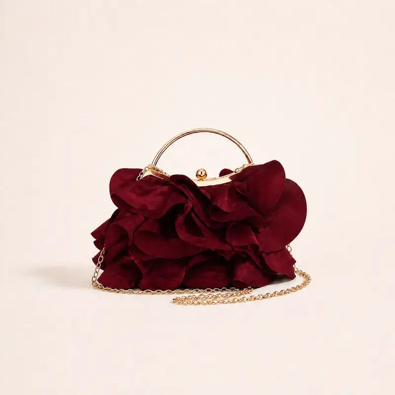 Elegant Velvet Rose Clutch