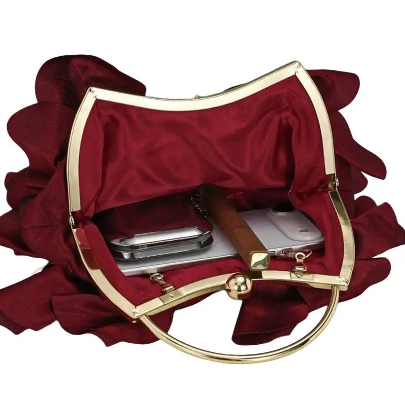Elegant Velvet Rose Clutch