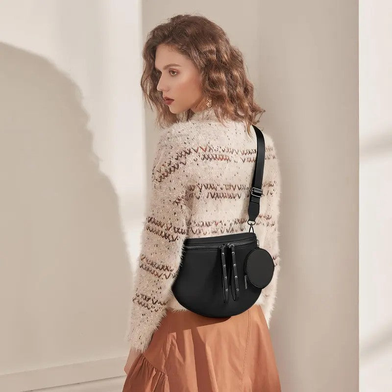 Chic Herringbone Bucket Bag Set