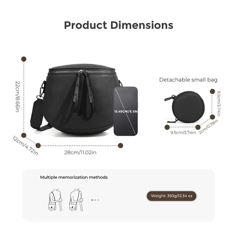 Chic Herringbone Bucket Bag Set