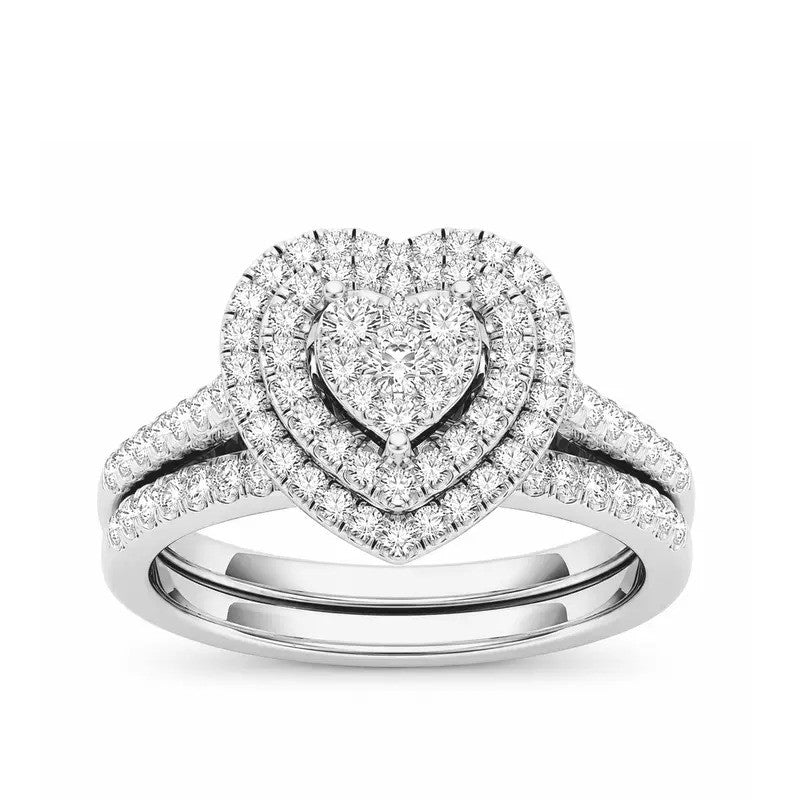 Elegant Heart Ring Set