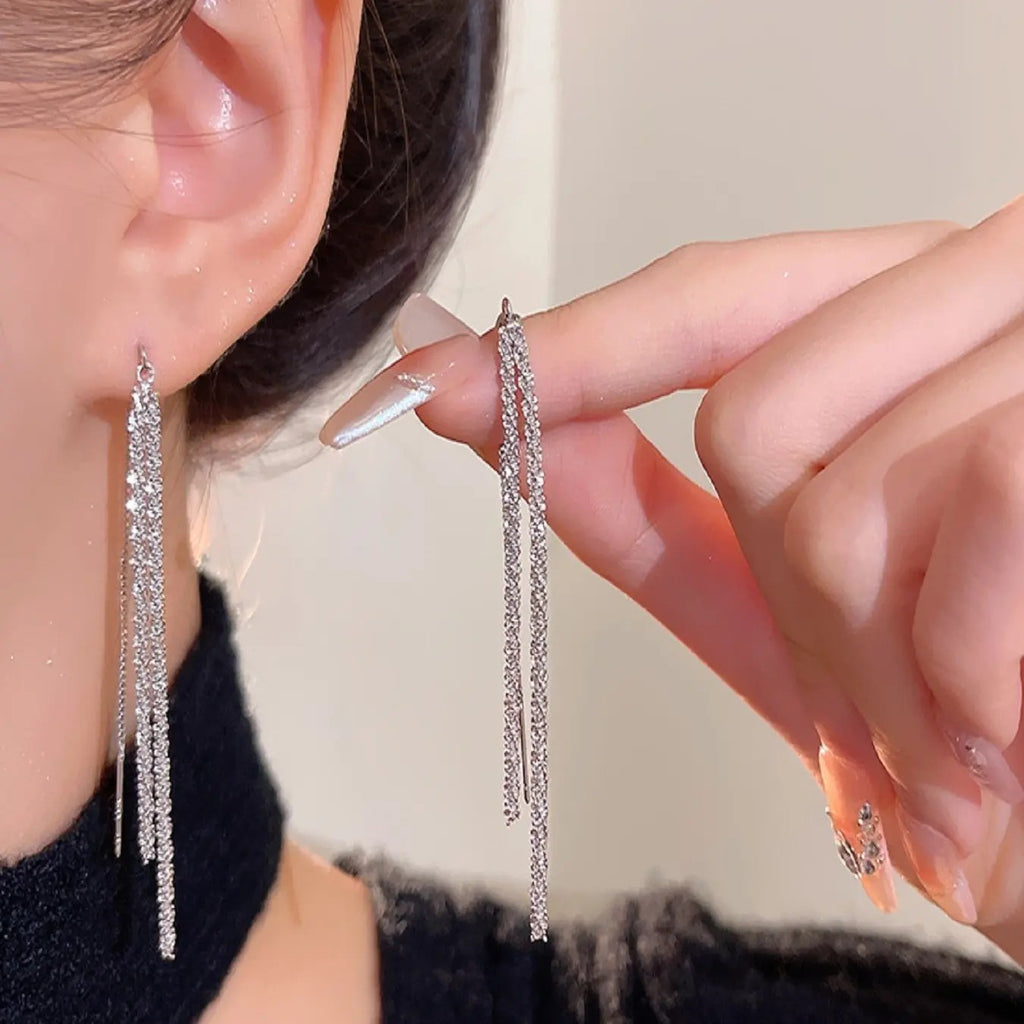 Elegant Sparkle Threader Earrings