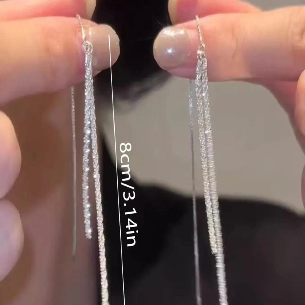 Elegant Sparkle Threader Earrings