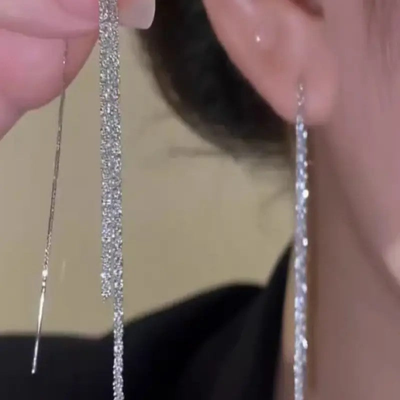 Elegant Sparkle Threader Earrings
