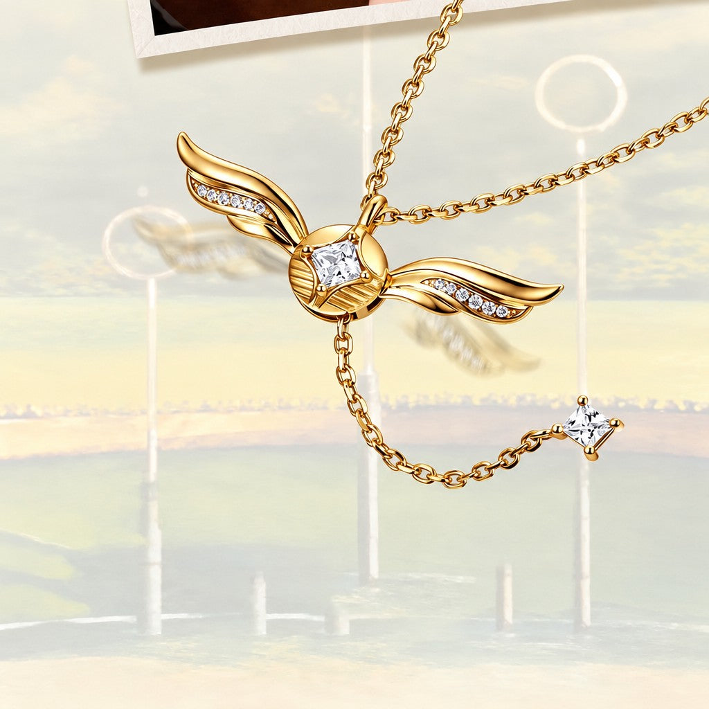 18k Vintage Winged Snitch Necklace