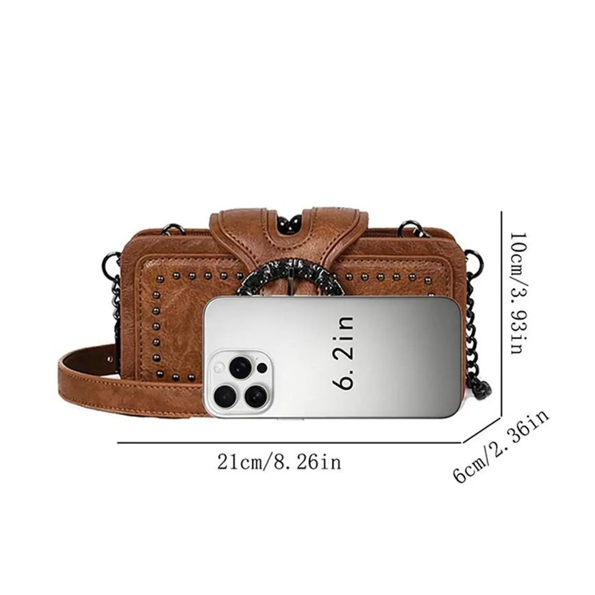 Elegant Studded Square Crossbody Bag