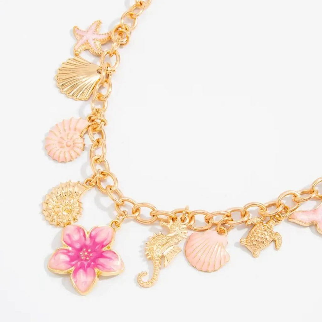 18k Boho Ocean Charm Necklace