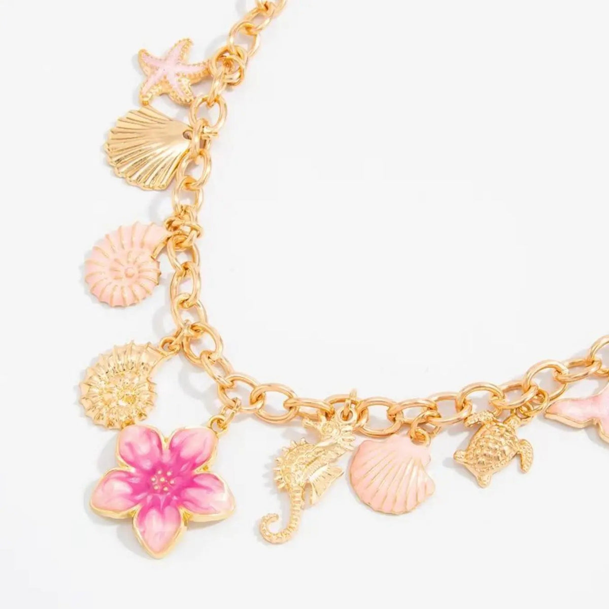 18k Boho Ocean Charm Necklace