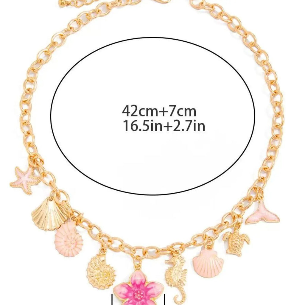 18k Boho Ocean Charm Necklace
