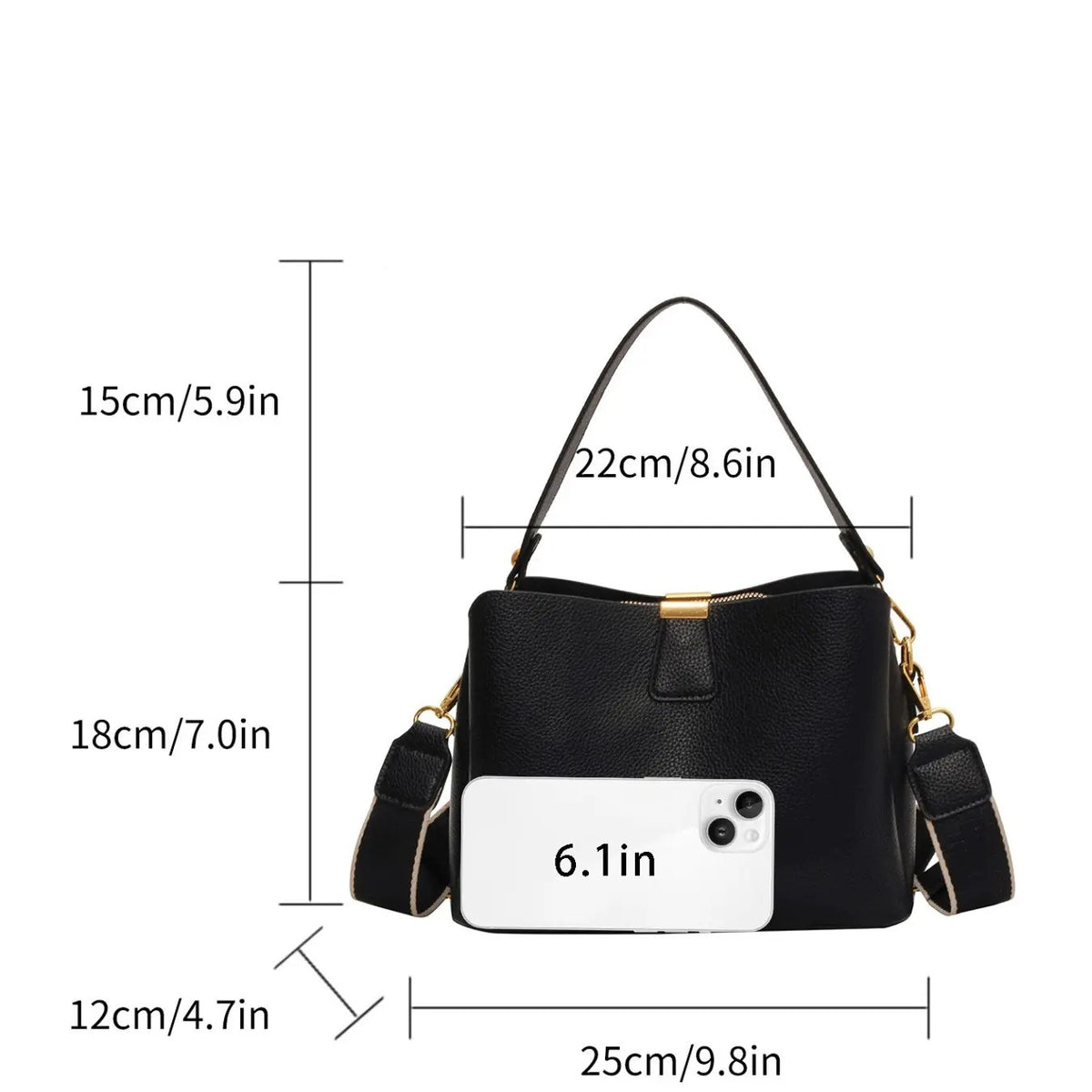 Minimal Zip Shoulder Bag