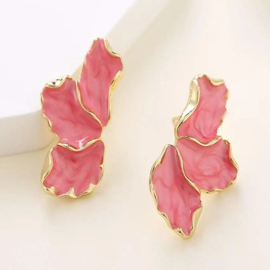 Elegant Pink Flower Earrings